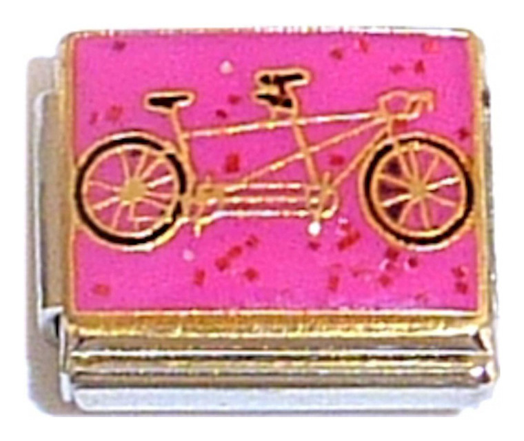 Tandem On Pink Background Italian Charm
