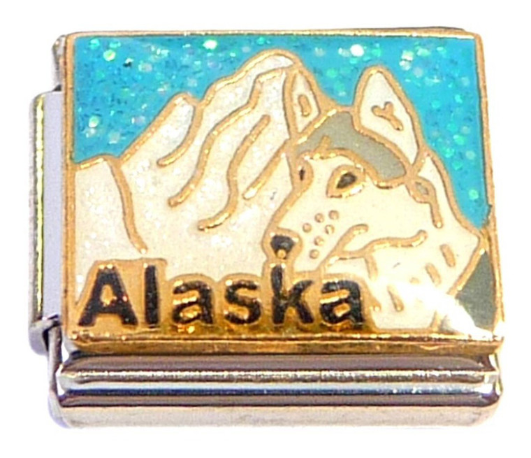 Alaska On Light Blue Italian Charm