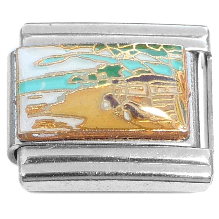 Woody and Surfboard Italian Charm