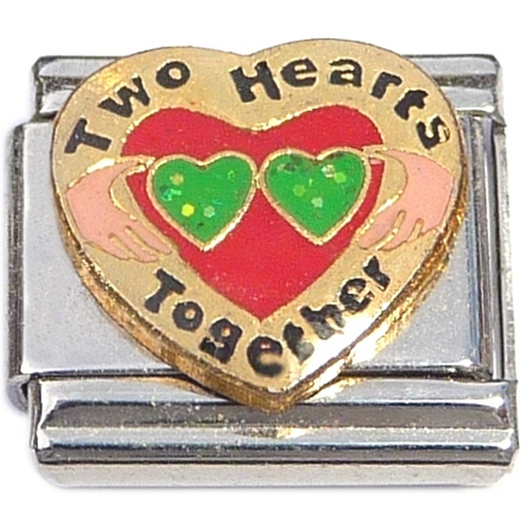 Two Hearts Together Italian Charm