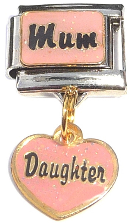 Mum Daughter Dangle Italian Charm