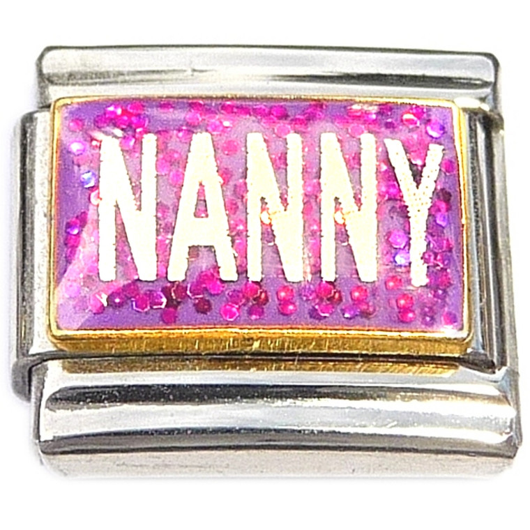 Nanny Pink Glitter Italian Charm