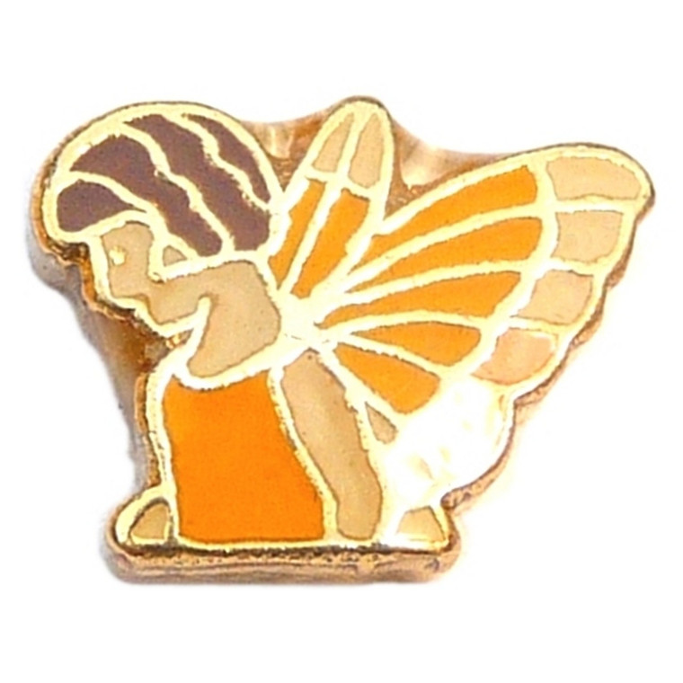 Fairy Angel In Orange Floating Locket Charm