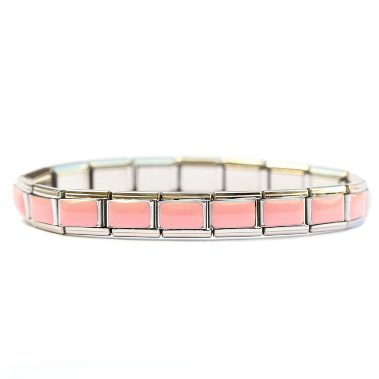 Pink Italian Charm Starter Bracelet Light Pink