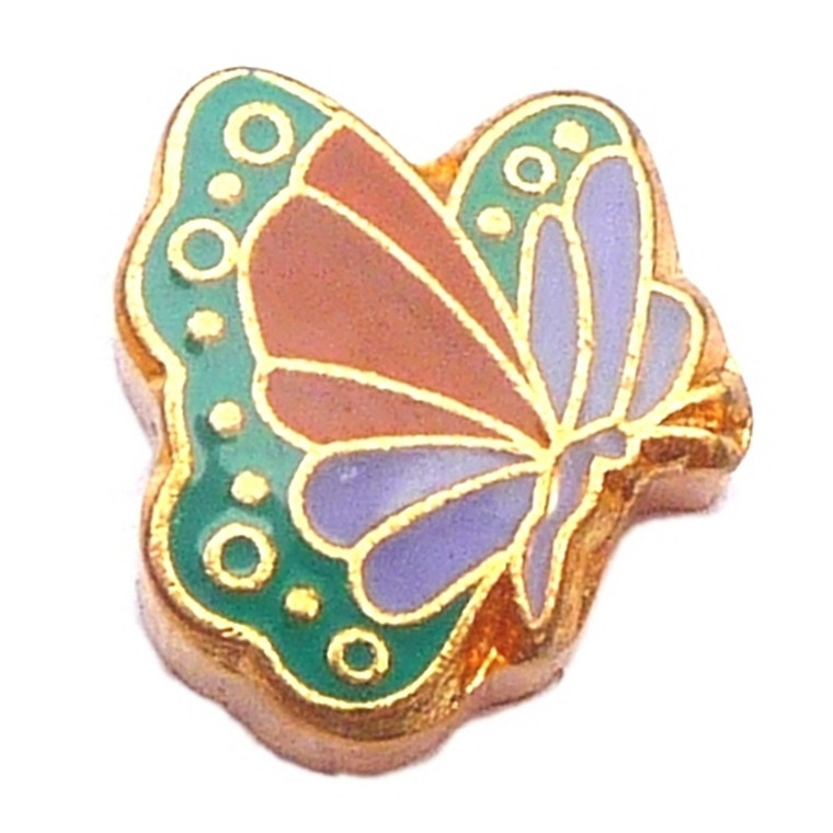 Colorful Butterfly Floating Locket Charm