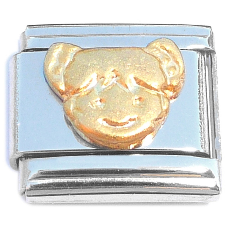 Smiling Girl Gold Italian Charm