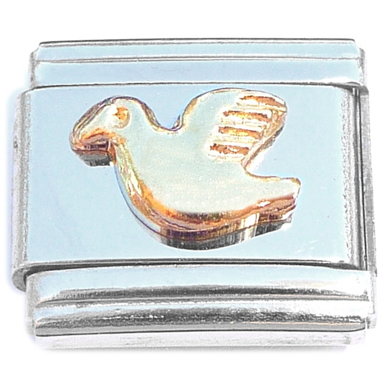 Flying Bird Gold Italian Charm
