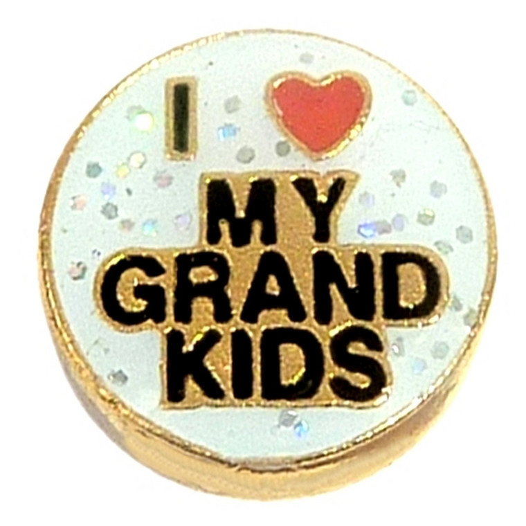 I Love My Grandkids Floating Locket Charm