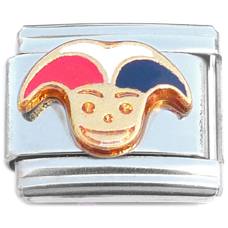 Jester Smiling Red White Black Italian Charm