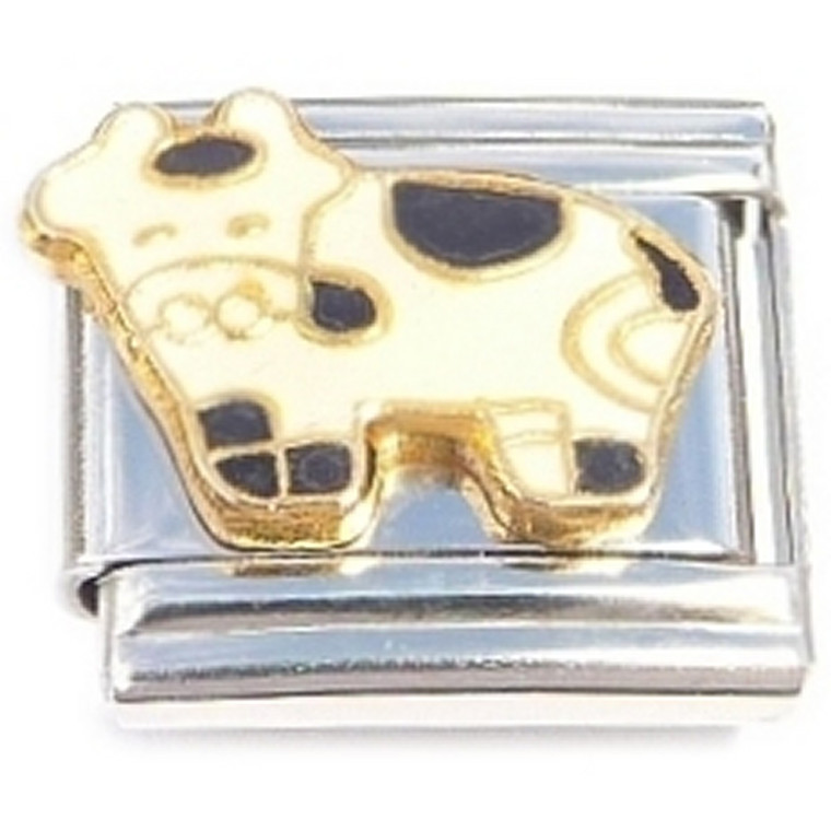 Black White Cow Italian Charm