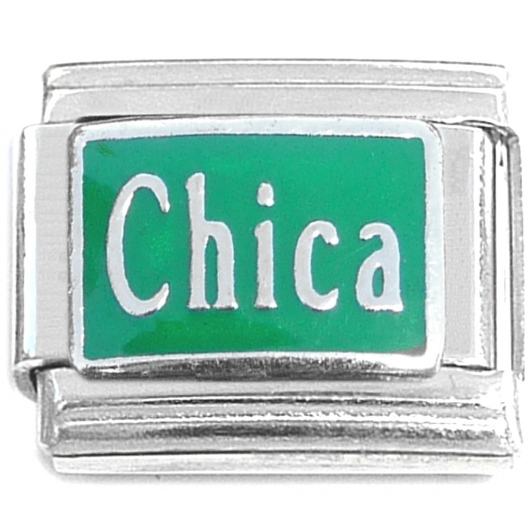 Chica Spanish Girl Young Woman on Green Italian Charm