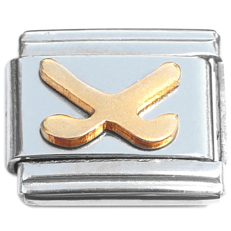 Hockey Sticks Gold Italian Charm