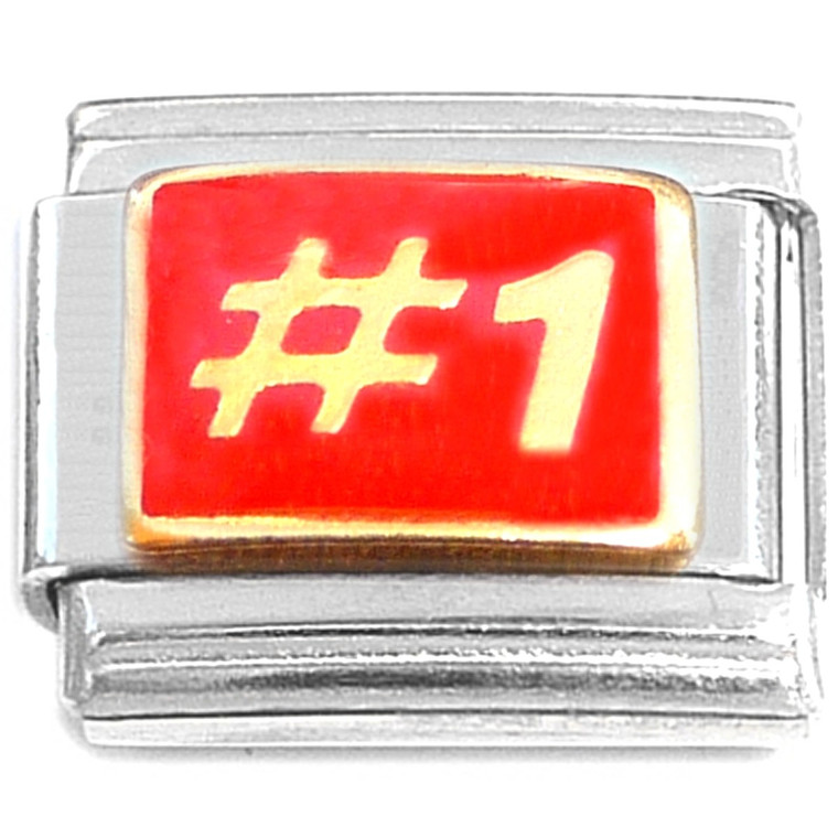 Number One Red Italian Charm