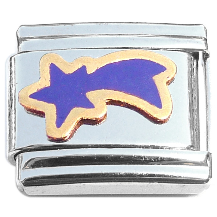 Shooting Star Purple Italian Charm