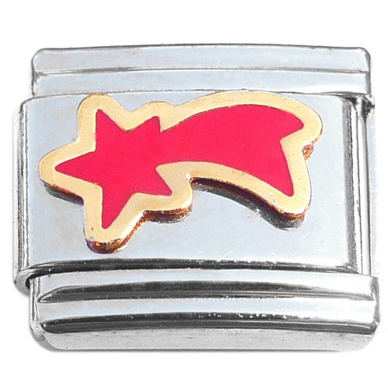 Shooting Star Red Italian Charm