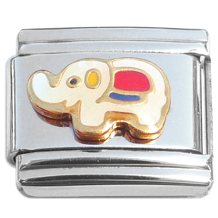 Cute Little Elephant Red Italian Charm