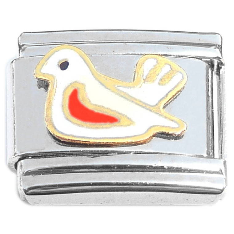 Cute Bird Red Belly Italian Charm