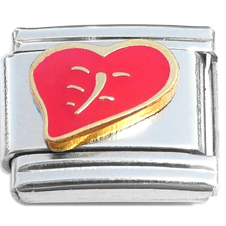 Heart Shaped Flower Red Italian Charm