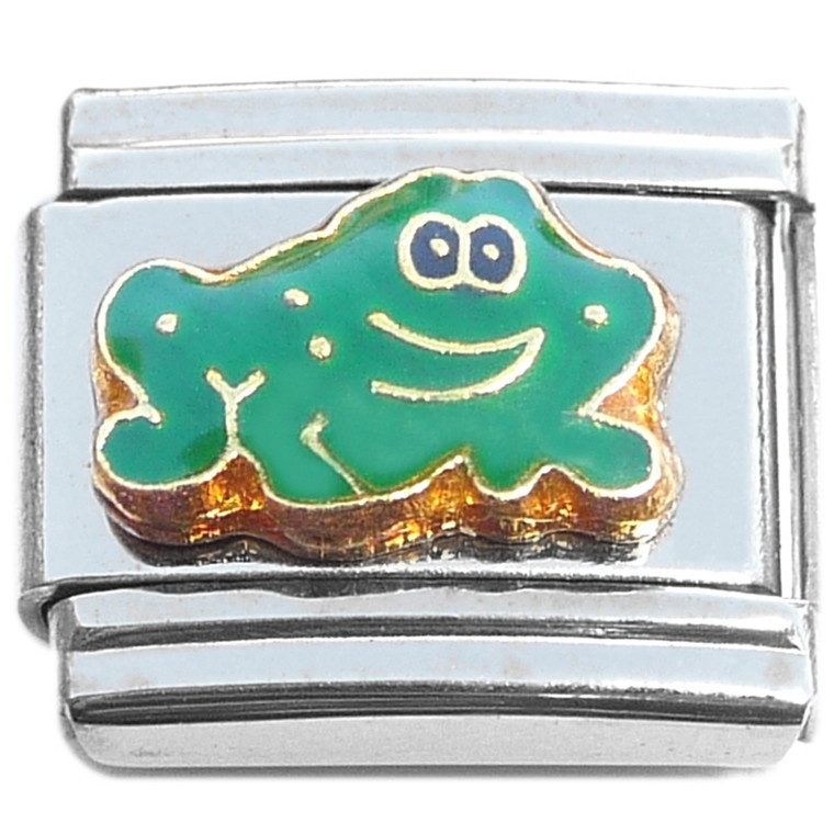 Smiling Cute Frog Italian Charm