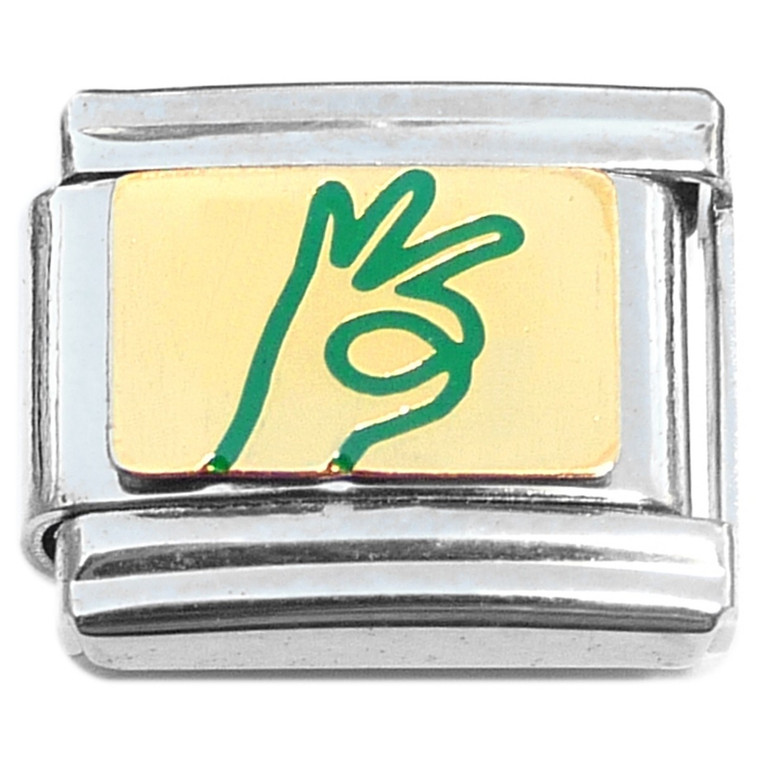 Ok Hand Sign Gotcha Okay Green Italian Charm