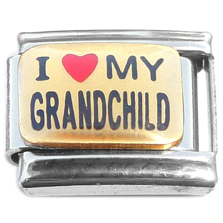 I Love My Grandchild Red Heart Italian Charm