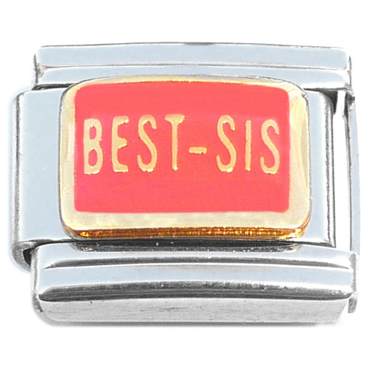 Best Sis Light Red Italian Charm