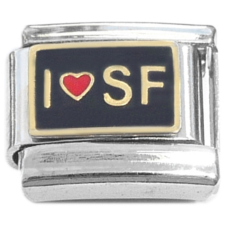 I Love SF San Francisco Heart Italian Charm