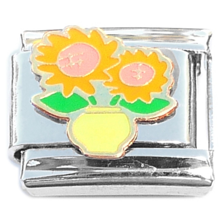 Sunflowers Yellow Vase Italian Charm