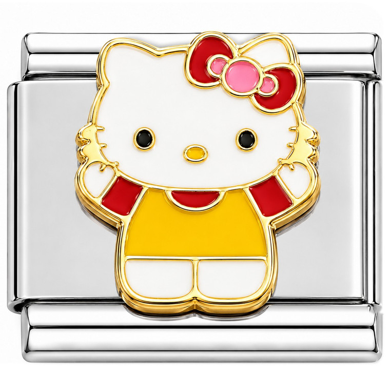 Hello Kitty Wearing Red and Yellow Italian Charm