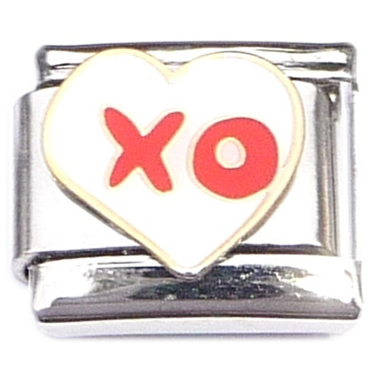 Heart XO Hugs Kisses Italian Charm
