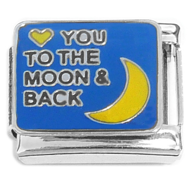 Love You to the Moon and Back Love Italian Charm