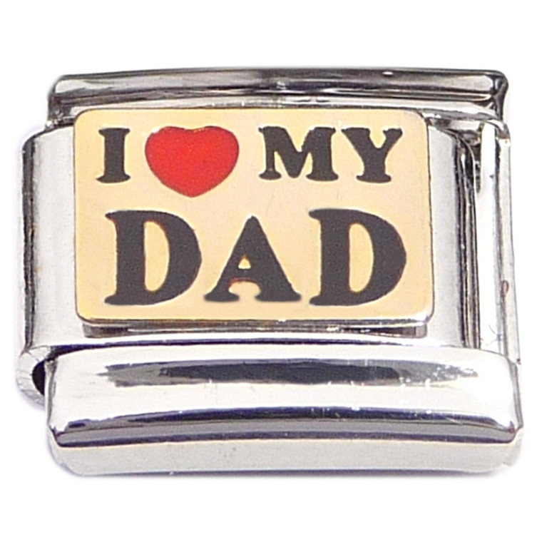 I Love My Dad Red Heart Italian Charm