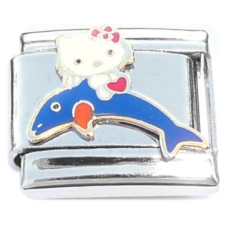 Hello Kitty Riding Dolphin Italian Charm