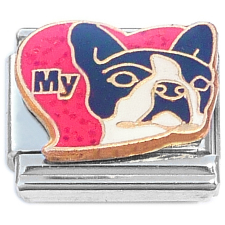 Love My Boxer Red Heart Dog Italian Charm