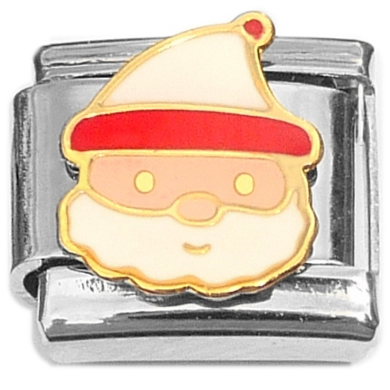 Santa Face Hat Beard Italian Charm