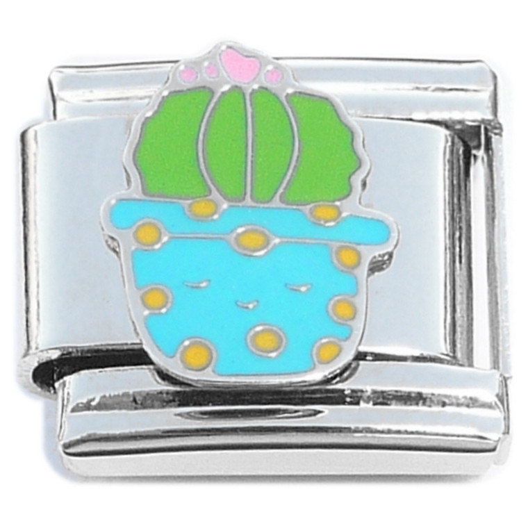 Cactus Pot Pink Flower Italian Charm