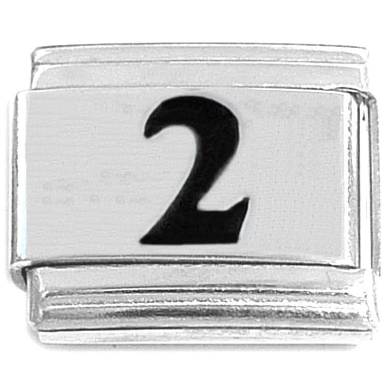 Number Two Black 2 Italian Charm
