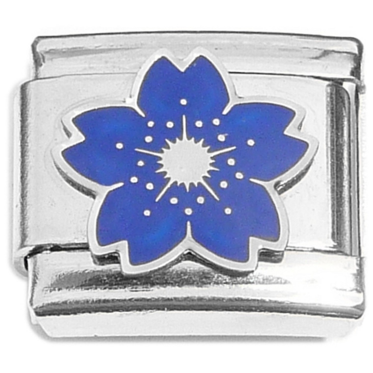Blue Flower Bust Italian Charm