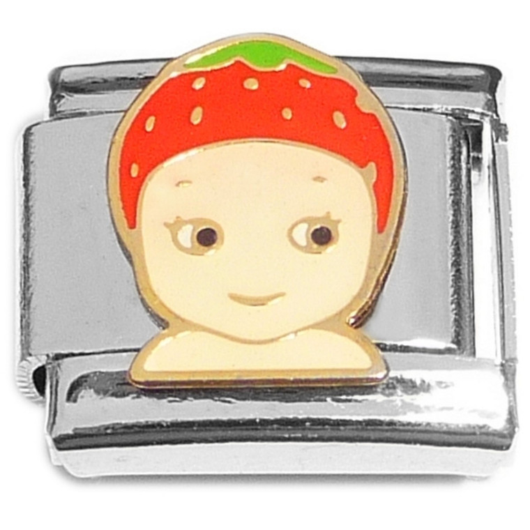 Cute Strawberry Angel Italian Charm