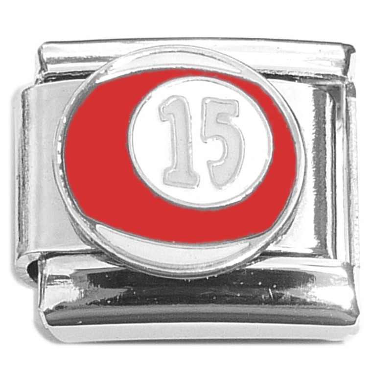 Maroon Fifteen Ball Pool Billiards Italian Charm