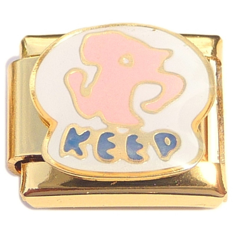 Keep Running Moving Gold Base Italian Charm