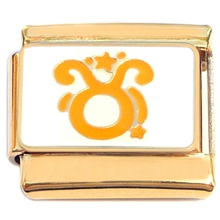 Taurus Zodiac Sign Goldtone Base Italian Charm