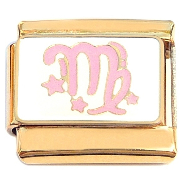 Virgo Zodiac Sign Goldtone Base Italian Charm