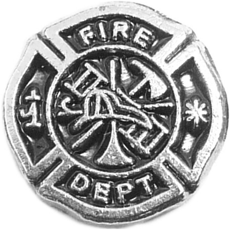 Fire Department Black Emblem Floating Locket Charm