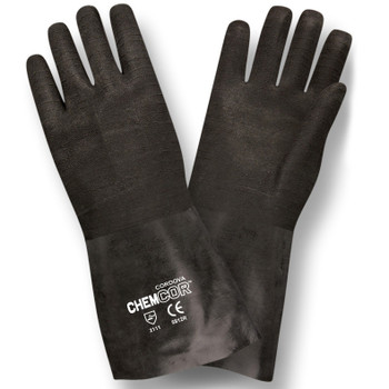 5812R CHEM-COR  BLACK SUPPORTED NEOPRENE  ROUGH FINISH  JERSEY LINED  12-INCH Cordova Safety Products