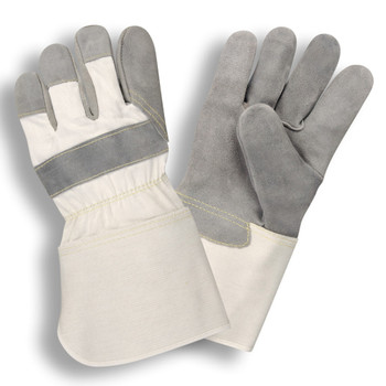 1040S SIDE SPLIT LEATHER  WHITE CANVAS BACK  RUBBERIZED GAUNTLET CUFF  KEVLAR SEWN Cordova Safety Products