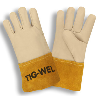 8130L PREMIUM GRAIN COWHIDE MIG-TIG  4-INCH RUSSET SPLIT GAUNTLET  KEVLAR SEWN  Cordova Safety Products