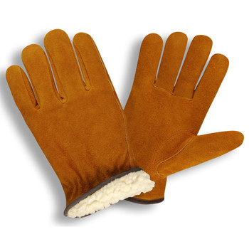 7902XXL STANDARD SPLIT LEATHER DRIVER  SHIRRED ELASTIC BACK  KEYSTONE THUMB  RUSSET  PILE LINED Cordova Safety Products