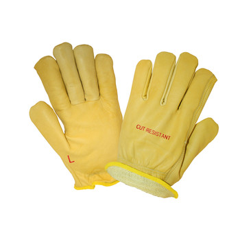 8595KXXL PREMIUM GOLDEN GRAIN GOATSKIN DRIVER  10-GAUGE ARAMID LINING  WING THUMB  ANSI CUT LEVEL 2 Cordova Safety Products