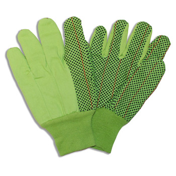 2875BD HI-VIS LIME DOUBLE PALM  100% COTTON CORDED CANVAS  BLACK PVC DOTS  LIME KNIT WRIST Cordova Safety Products